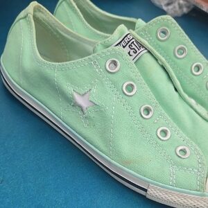 Converse Green Canvas Low-Top Sneakers